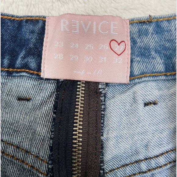 REVICE JEANS Two-Tone Denim Yin Yang Zip-Through Cut-Off Shorts Size 27 - Picture 6 of 7